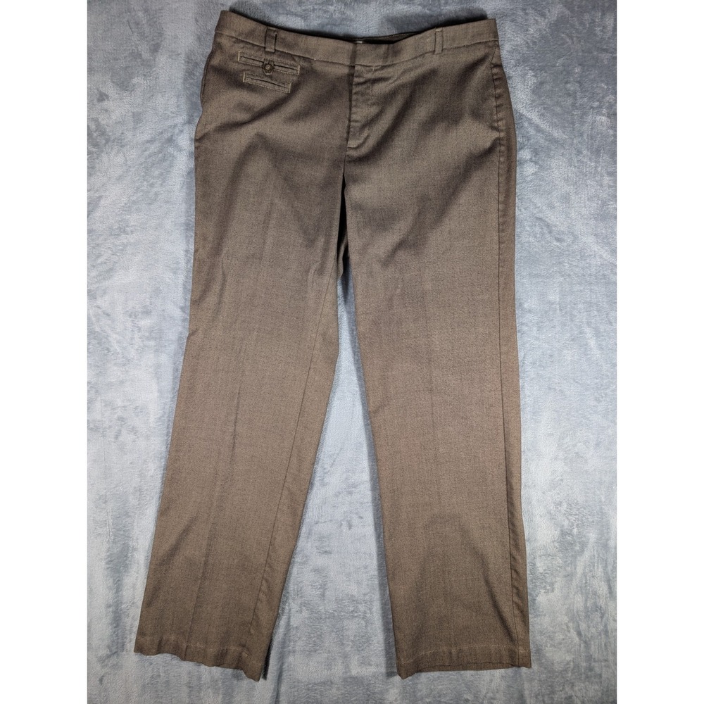 Dockers Favorite Fit Stella Pant Brown Straight Leg Trousers Womens 14 Medium